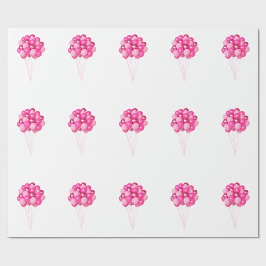 Roze ballonnen inpakpapier (Vlak)