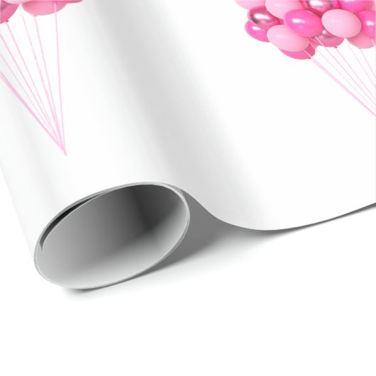 Roze ballonnen inpakpapier (Rol Hoek)