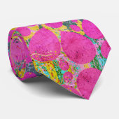 Roze ballonnen Kunstwerk Blauw Oranje groen goud Stropdas (Opgerold)