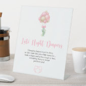 Roze ballonnen Late Night Luiers Reclamebord Met Voetstuk (Insitu)