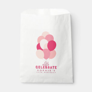 Roze ballonnen laten we elke verjaardag vieren bedankzakje