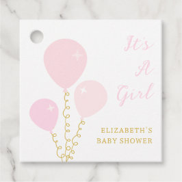 Roze Ballonnen Meisje Baby Shower Bedankjes Labels