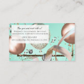 Roze Ballonnen Mint Turquoise Feest Planner Visitekaartje (Achterkant)