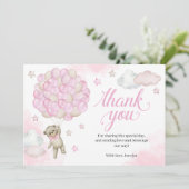 Roze ballonnen Teddy Bear Baby shower Bedankt voor (Staand voorkant)