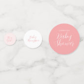 Roze ballonnen Teddy Bear Baby shower Confetti (Achterkanten)