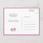 Roze ballonnen Teddy Bear Bloemen Meisje Baby show Uitnodiging Briefkaart (Achterkant)