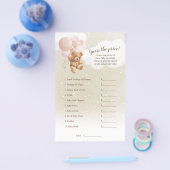 Roze Ballonnen Teddybeer Prijs Raden Spel Flyer (Enkel)