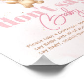 Roze Ballonnen teddybeer Zeg niet baby spel Poster (Hoek)