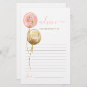 Roze ballonnen tweelingadvies voor moeder om kaart (Voorkant / Achterkant)