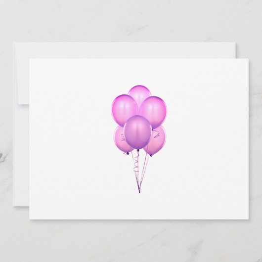 Roze ballonnen uitnodiging (Achterkant)