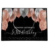 Roze ballonnen van Glitter 30th Birthday Party Groot Cadeauzakje (Voorkant)