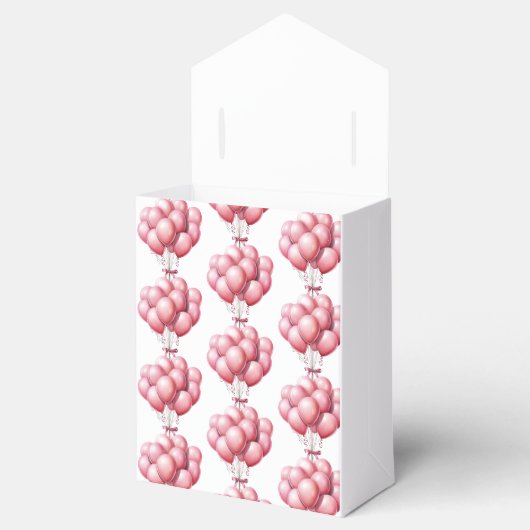 Roze Ballonnen Waterverf Meisje Baby shower Bedankdoosjes (Geopend)