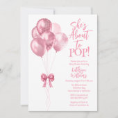 Roze Ballonnen Ze staat op het punt om Pop Baby sh Kaart (Voorkant)