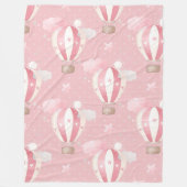 Roze ballonpatroon fleece deken (Voorkant)