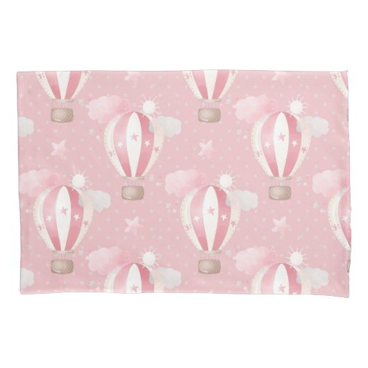 Roze ballonpatroon kussensloop (Voorkant)