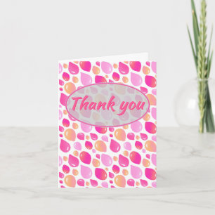 Roze Ballonpatroon Meisje Baby Shower Bedankkaart