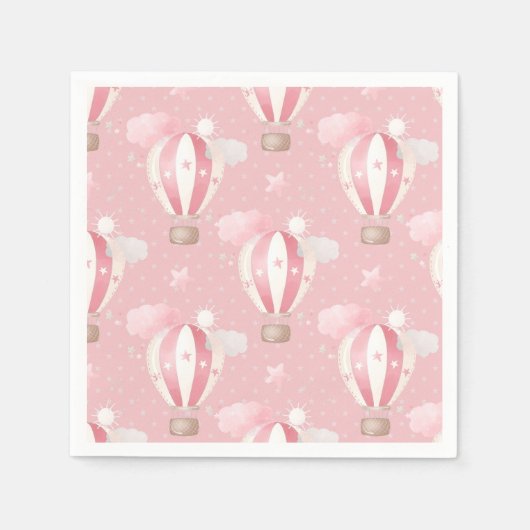 Roze ballonpatroon servet (Voorkant)