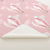 Roze ballonpatroon sherpa deken (3/4)
