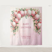 Roze Ballons Achtergrond Wandkleed (Voorkant)