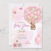 Roze Ballons Baby shower Kaart (Voorkant)
