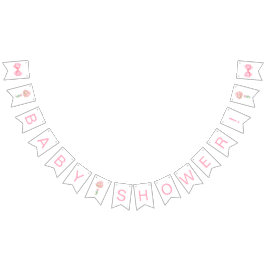 Roze Ballons Baby shower Vlaggetjes