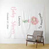 Roze Ballons Baby shower Wandkleed (In Situ (horizontaal))