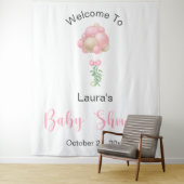 Roze Ballons Baby shower Wandkleed (In situ)