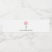 Roze Ballons Baby shower Waterfles Etiket (Enkel label)