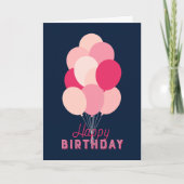 Roze ballons Blauwe Dadelgroene dag Kaart (Voorkant)