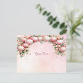Roze Ballons Briefkaart (Staand voorkant)