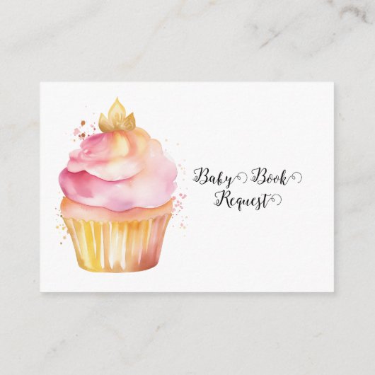 Roze Ballons Cup Cake Baby Boek Aanvraag Informatiekaartje (Achterkant)