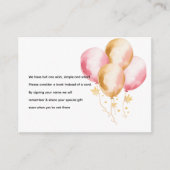 Roze Ballons Cup Cake Baby Boek Aanvraag Informatiekaartje (Voorkant)