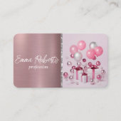 Roze Ballons Event Verjaardagsplanning Visitekaartje (Voorkant)