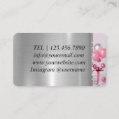 Roze Ballons Event Verjaardagsplanning Visitekaartje (Achterkant)