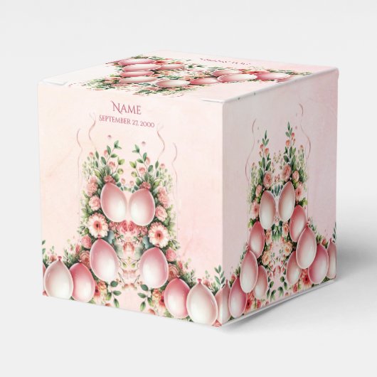 Roze Ballons Favor Box Bedankdoosjes (Voorkant Zijde)