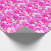 Roze Ballons Feestelijke achtergrond ontwerp. Cadeaupapier (Hoek)