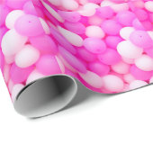 Roze Ballons Feestelijke achtergrond ontwerp. Cadeaupapier (Rol Hoek)