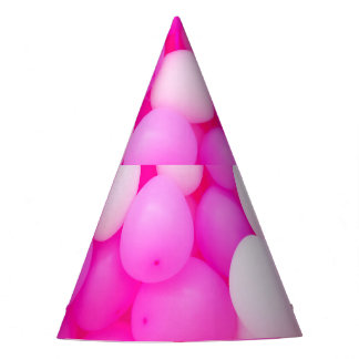 Roze Ballons Feestelijke achtergrond ontwerp. Feesthoedjes