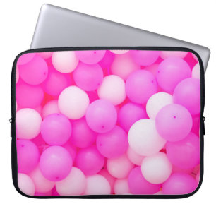 Roze Ballons Feestelijke achtergrond ontwerp. Laptop Sleeve