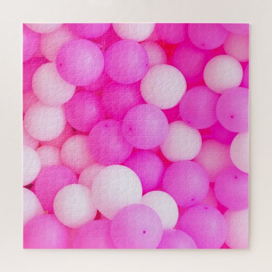 Roze Ballons Feestelijke achtergrond ontwerp. Legpuzzel (Horizontaal)
