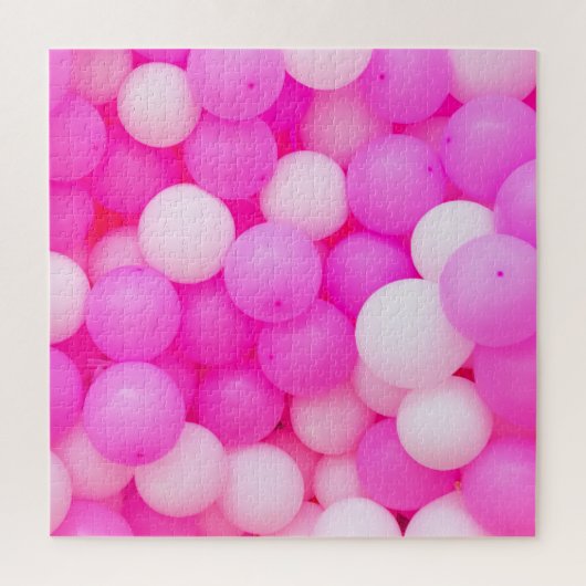 Roze Ballons Feestelijke achtergrond ontwerp. Legpuzzel (Verticaal)