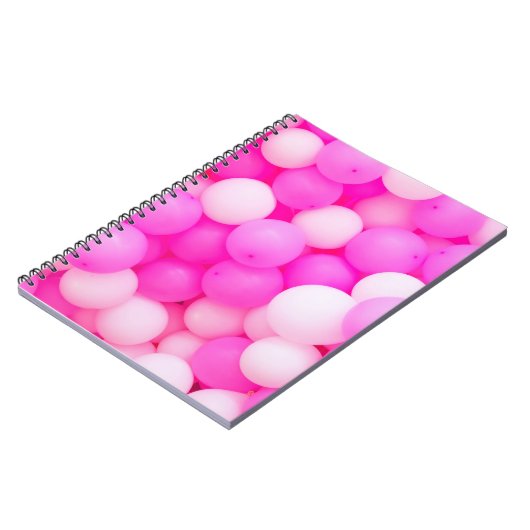 Roze Ballons Feestelijke achtergrond ontwerp. Notitieboek (Linkerzijde)