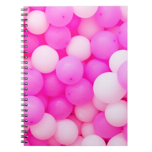 Roze Ballons Feestelijke achtergrond ontwerp. Notitieboek (Voorkant)