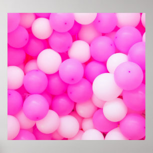 Roze Ballons Feestelijke achtergrond ontwerp. Poster