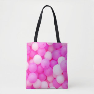 Roze Ballons Feestelijke achtergrond ontwerp. Tote Bag