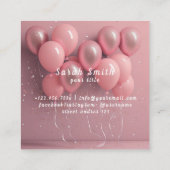 Roze Ballons Glitter Goud Evenement Bruiloft Parti Vierkante Visitekaartje (Achterkant)