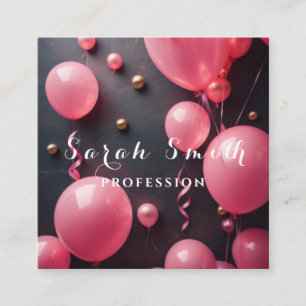 Roze Ballons Glitter Goud Evenement Bruiloft Parti Vierkante Visitekaartje