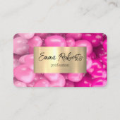 Roze Ballons Gouden Glitter Visitekaartje (Voorkant)
