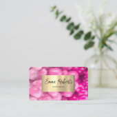 Roze Ballons Gouden Glitter Visitekaartje (Staand voorkant)