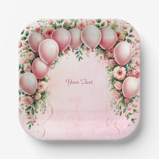 Roze Ballons Papieren Bord (Voorkant)